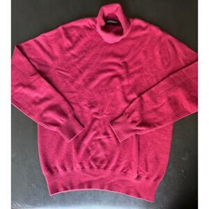 State Cashmere Women's 100% Cashmere Red Turtleneck Sweater Large